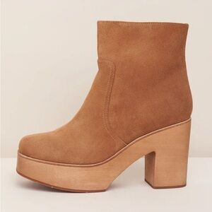 Charlotte Stone Brown Suede Heeled Boots “Paz”